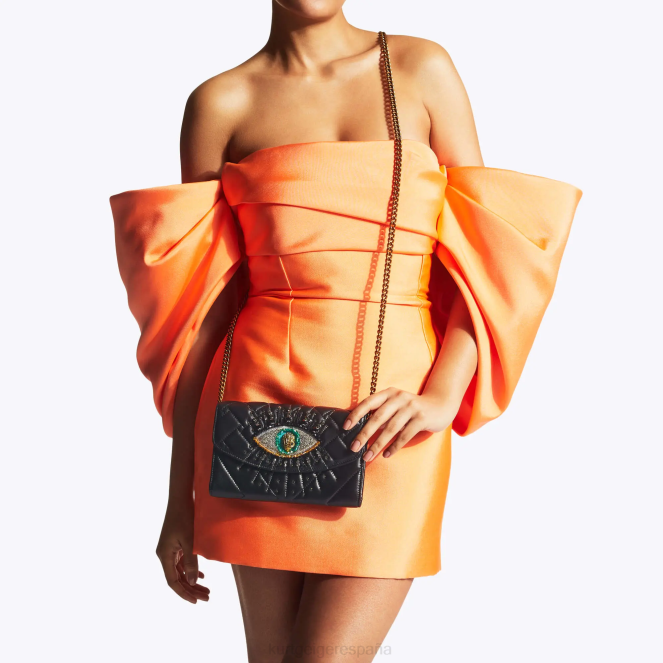 Kurt Geiger mujer cartera london kensington con cadena y ojo 2LPR96 | bolsas negro